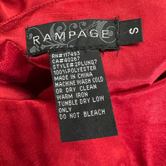 Vintage Rampage Womens Y2K Satin Top Size S‎ Red Bold Statement Peplum - Picture 3 of 7